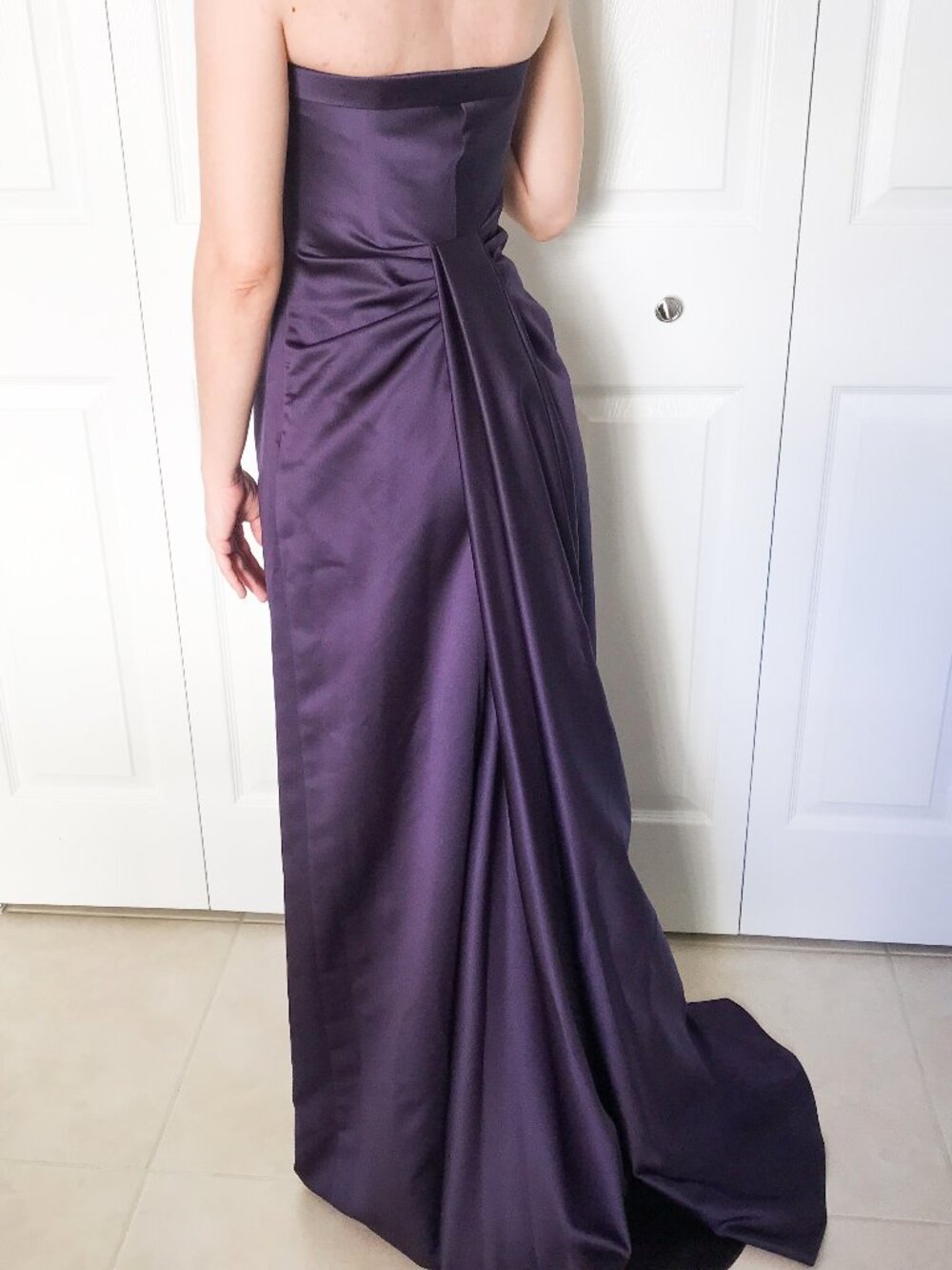 David's Bridal Floor Length Satin Dress - Picture 2 of 2